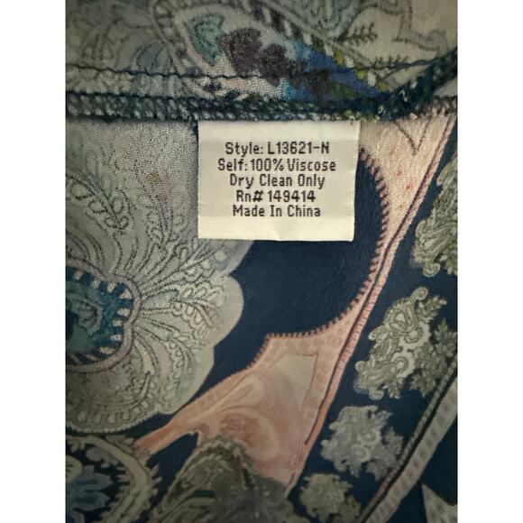 Johnny Was Jade Boho Oversized Daria Multicolored Mixed Print Blouse Size XS - Picture 11 of 11